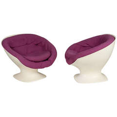 Pair of White Lounge Chairs by Raphael