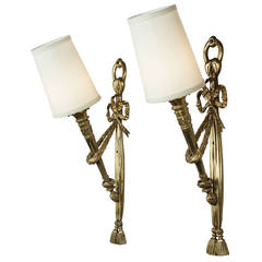 Pair of Tall Torch Wall Sconces