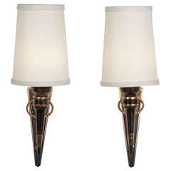 French Torch Style Sconces by Arlus, Pair