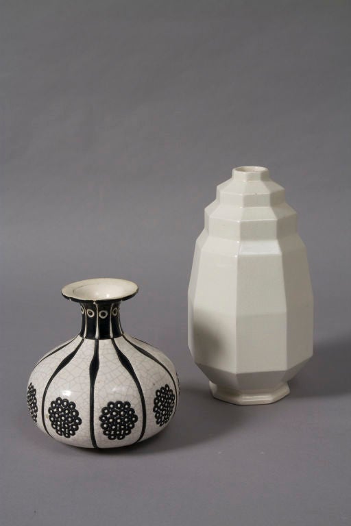 Two French Art Deco Ceramic Vases Longwy and St. Clement at 1stdibs