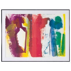 Abstract Lithograph, Washes of Color, by Paul Jenkins