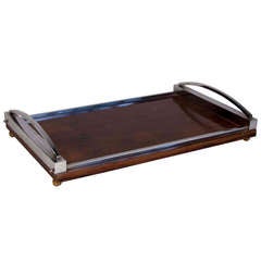 Nickel and Palissander Serving Tray