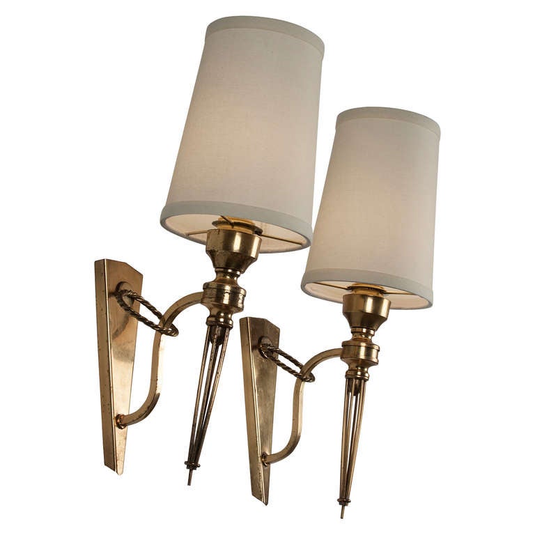Brass Sconces by Arlus