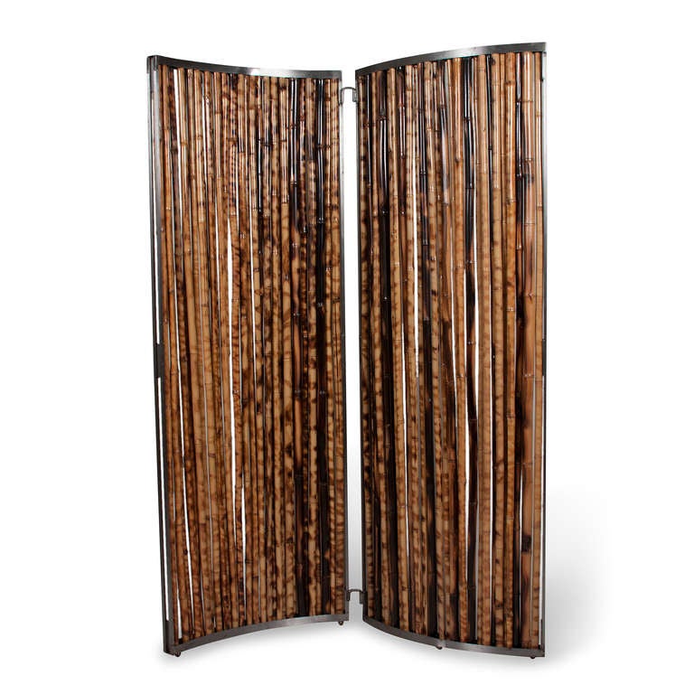 American Bamboo Steel Frame Room Divider