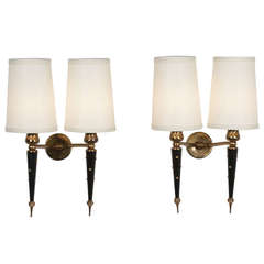 Pair of Two Arm Star Decorated Sconces