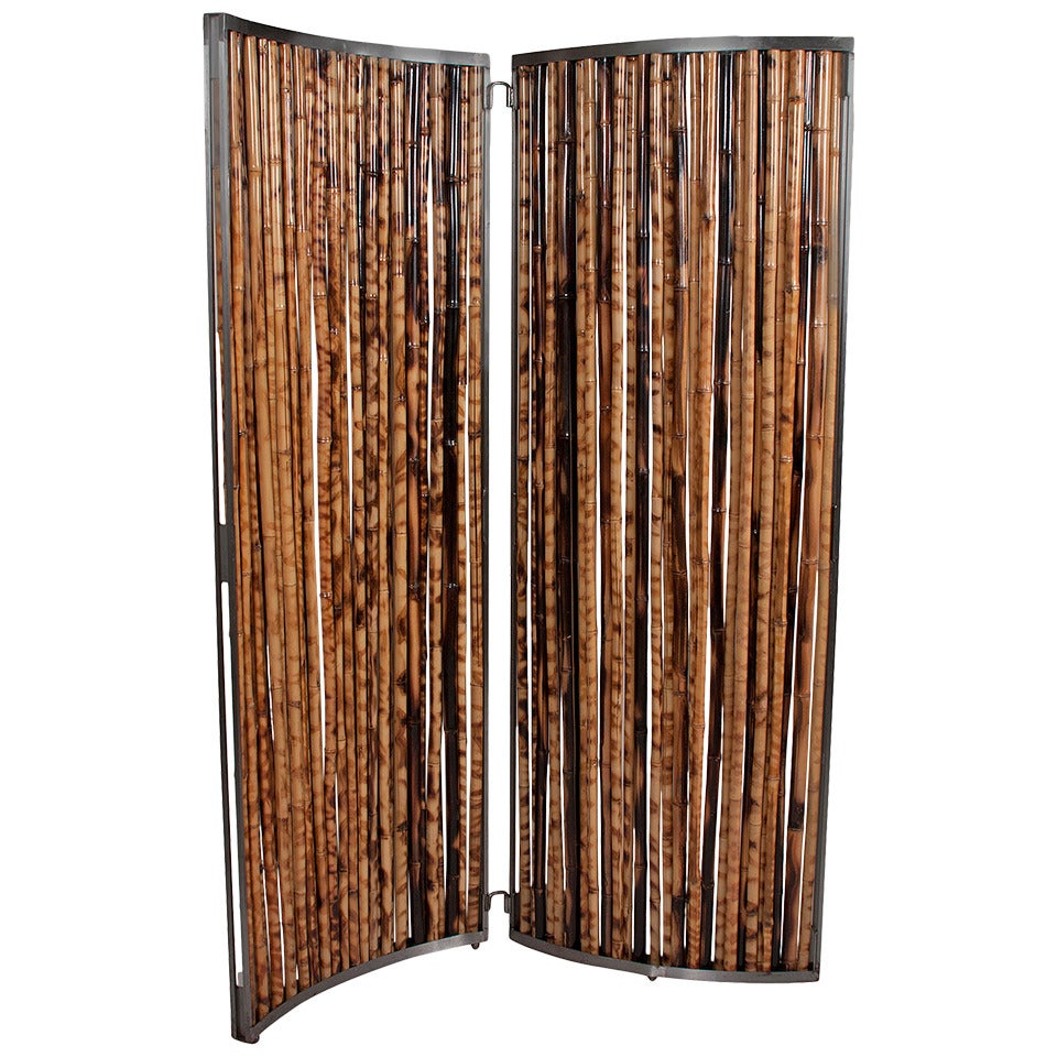 Bamboo Steel Frame Room Divider