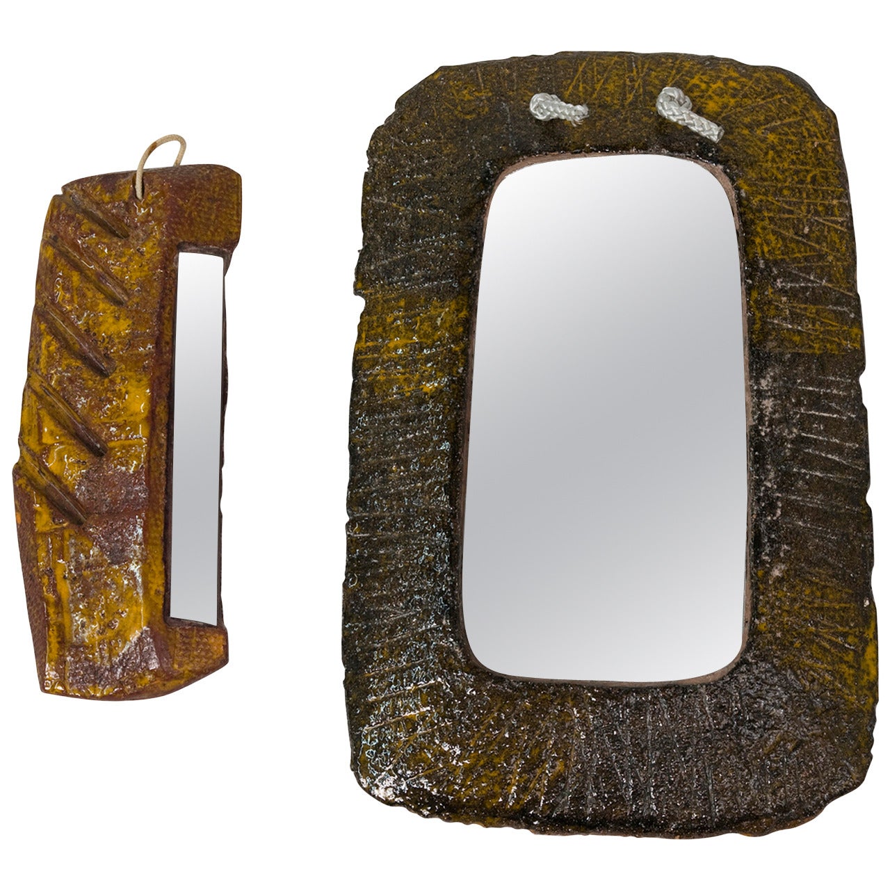 Two Ceramic Mirrors by Juliette Derel