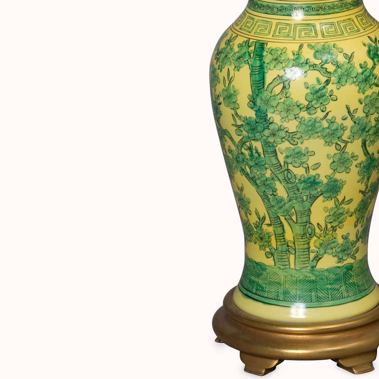 Mid-20th Century Chinese Ceramic Urn Form Table Lamps