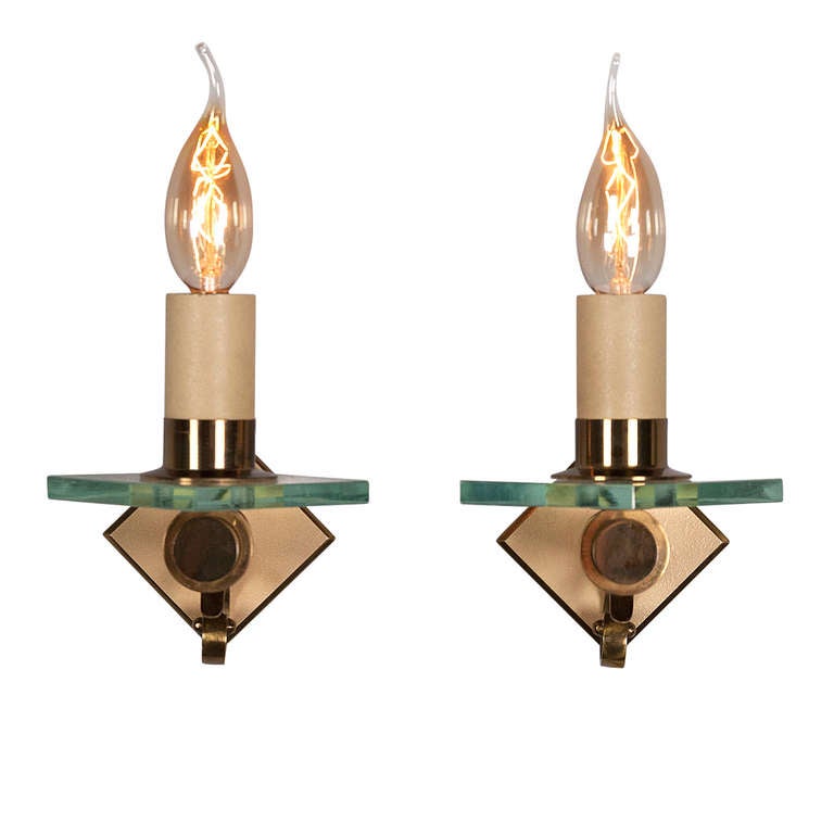 Mid-20th Century Pair of Single Light Sconces For Sale