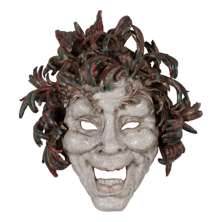 Mid-20th Century Comedia del'Arte Masks by Pattarino For Sale