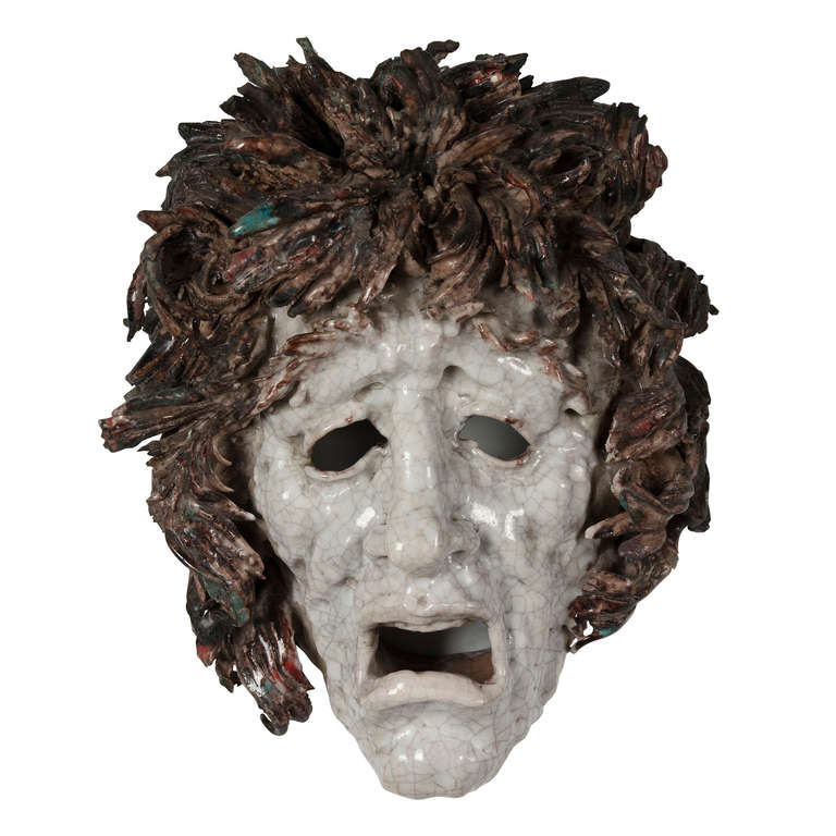 Italian Comedia del'Arte Masks by Pattarino For Sale