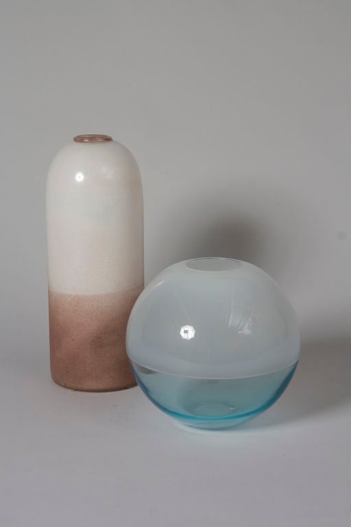 Mid-20th Century Two Murano Glass Incalmo Vases