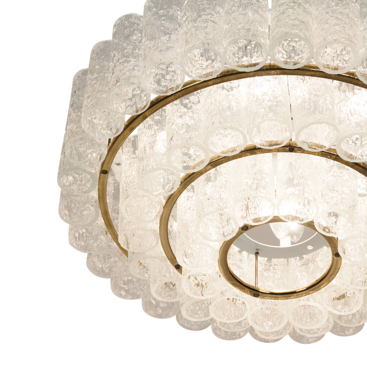 Brass Doria Glass Chandelier For Sale