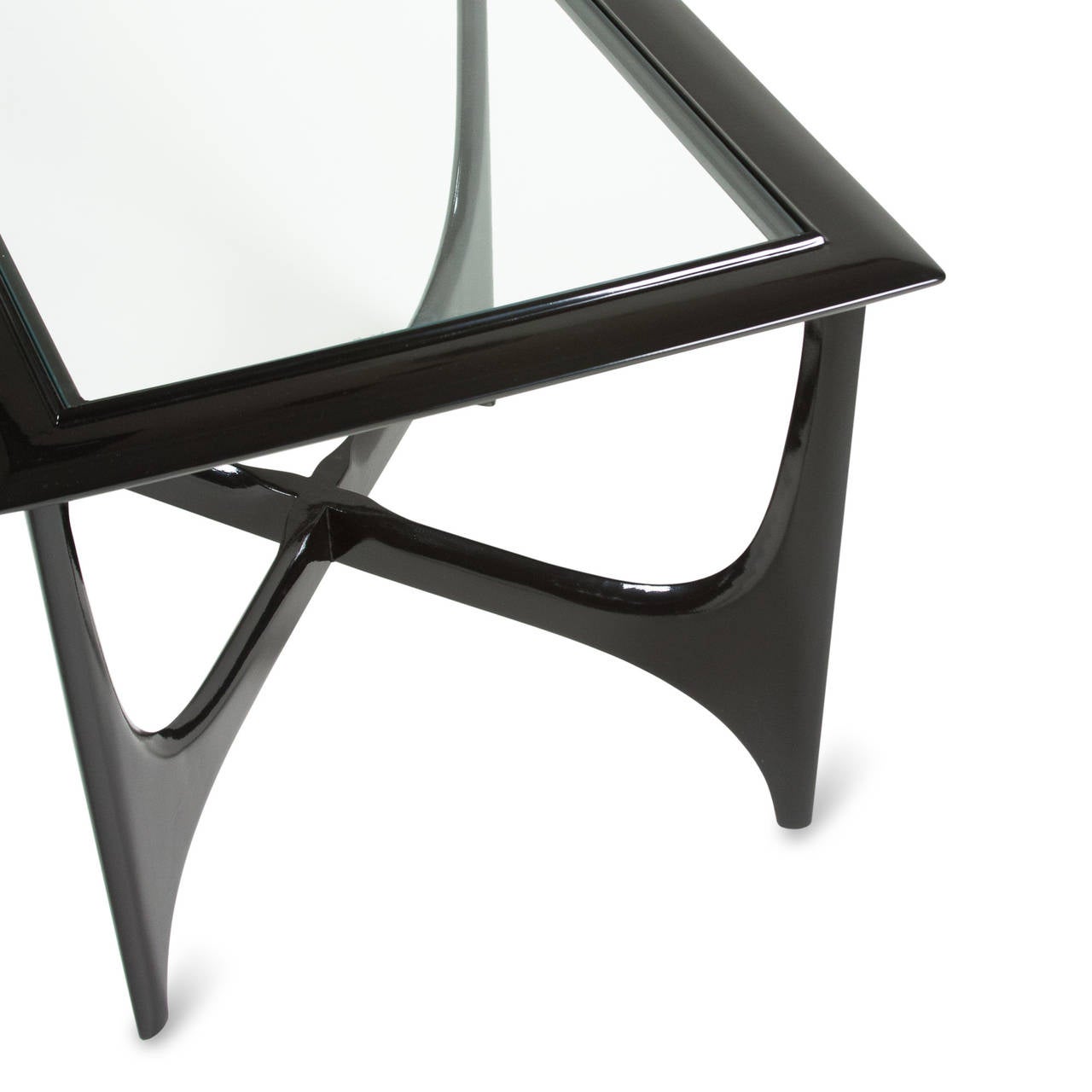 Pair of Black Lacquered End Tables by Adrian Pearsall 2