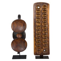 Vintage Two African Sculptural Wooden Objects