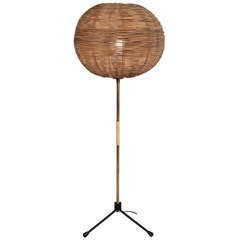 Austrian Wicker Sphere Floor Lamp