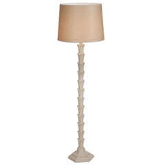 Antique White Lacquered Acanthus Floor Lamp