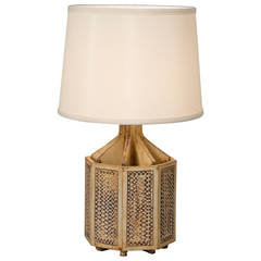 Vintage Hex Table Lamp by Roger Capron