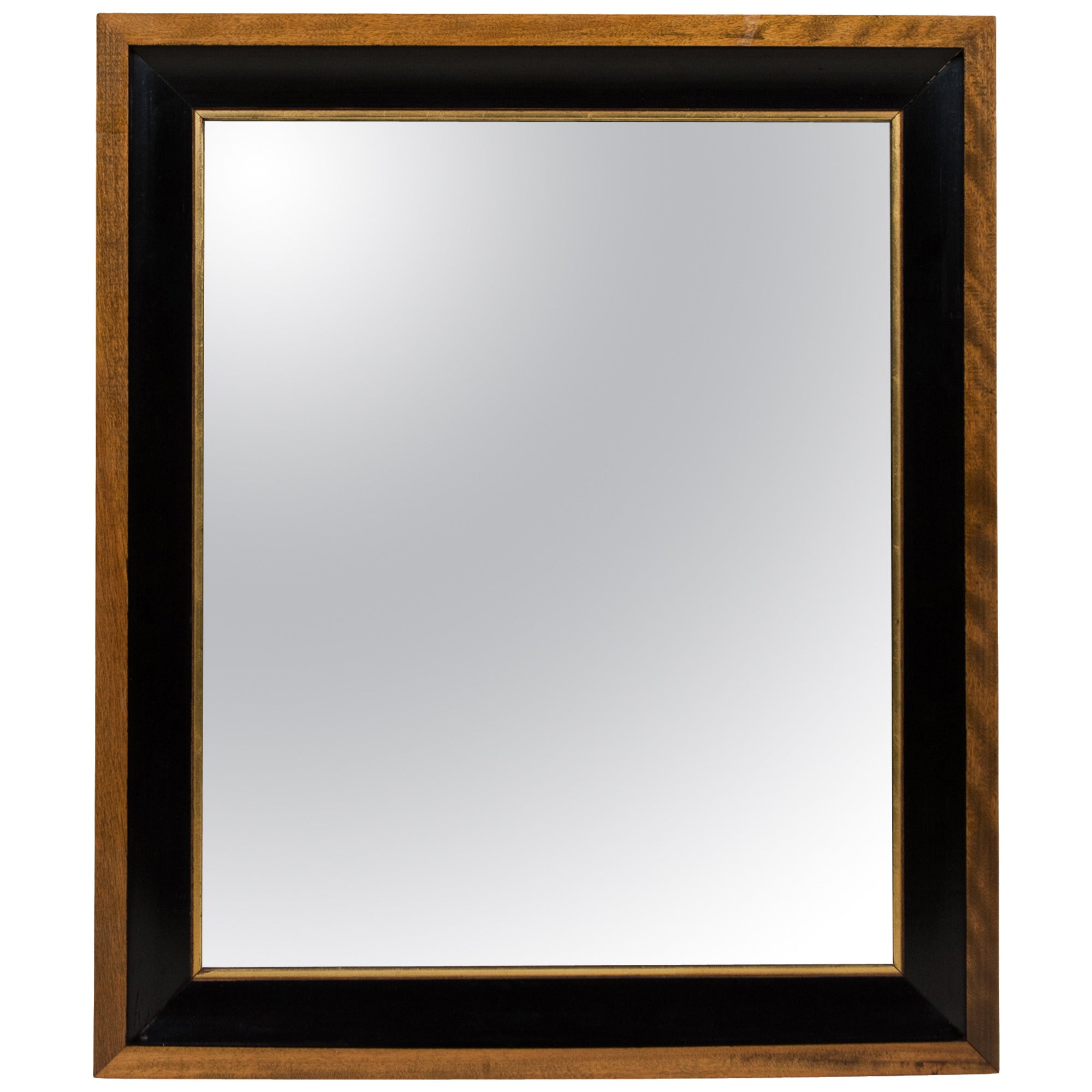 Mahogany and Ebonized Frame Mirror For Sale