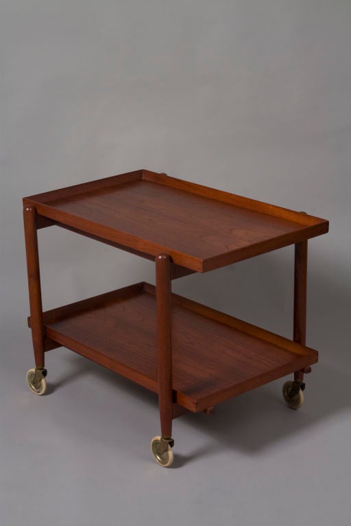 Two Tier Teak Serving Cart by Poul Hundevad