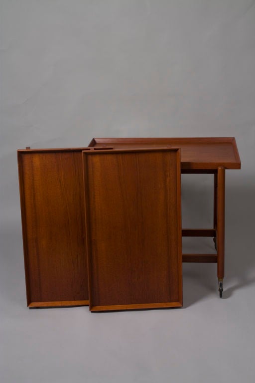 Three Tier Teak Serving Cart by Poul Hundevad