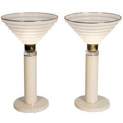 Plexi Cone Table Lamps, Pair