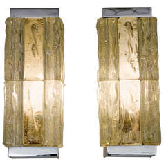 Chunky Glass Block Sconces by Perzel