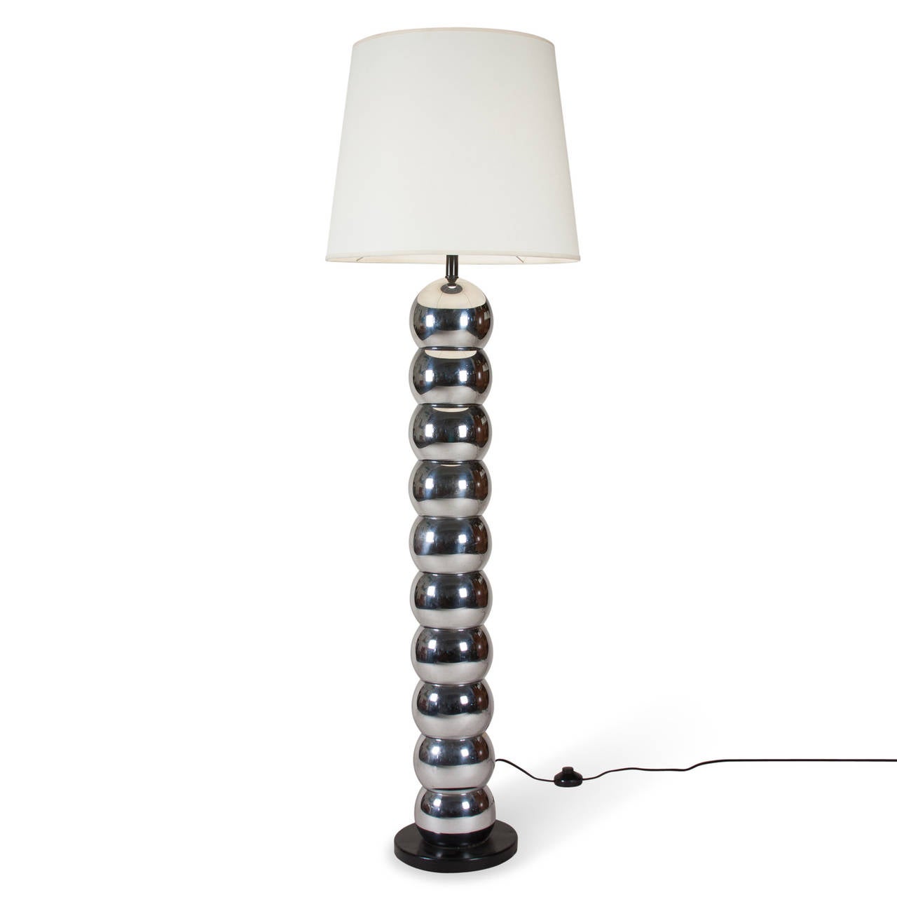 Mid-20th Century Chrome Bubble Floor Lamp, American, 1960s For Sale