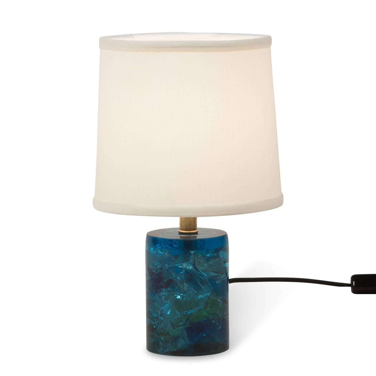 Blue Crackle Resin Table Lamp, French 1970s In Excellent Condition In Brooklyn, NY