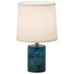 Blue Crackle Resin Table Lamp, French 1970s