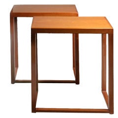 Pair of Mahogany Open Frame End Tables by Ed Wormley for Dunbar
