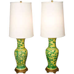 Chinese Ceramic Urn Form Table Lamps