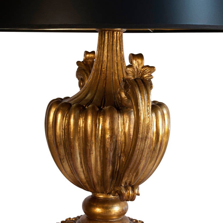 American Gilt Column Floor Lamp
