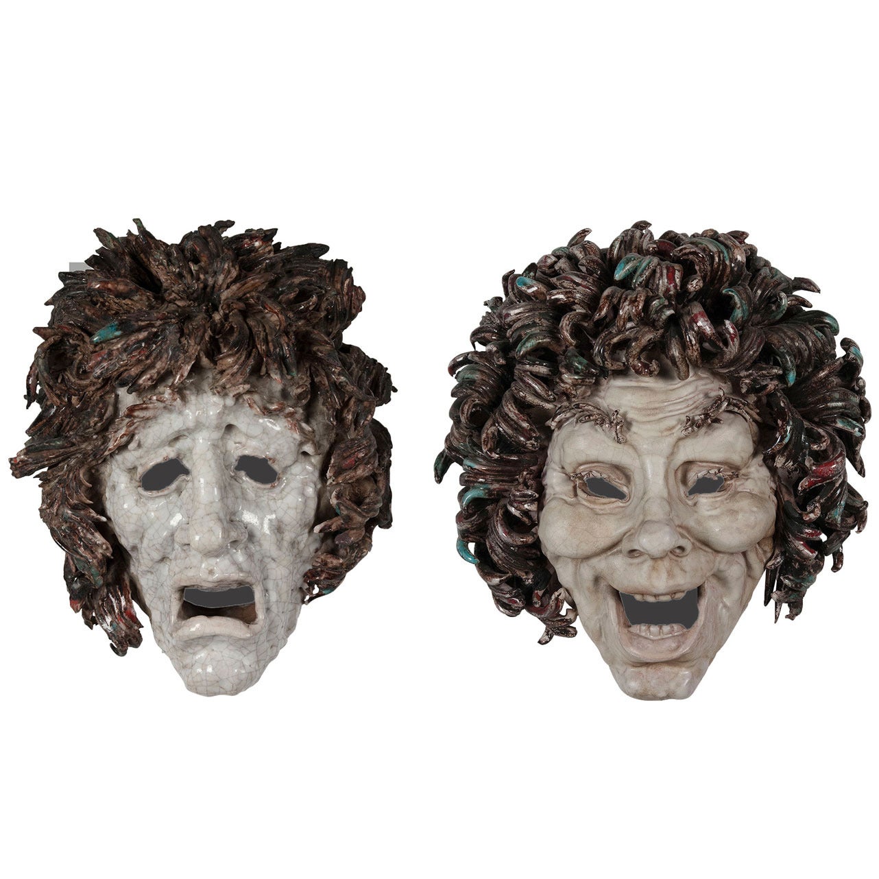 Comedia del'Arte Masks by Pattarino For Sale