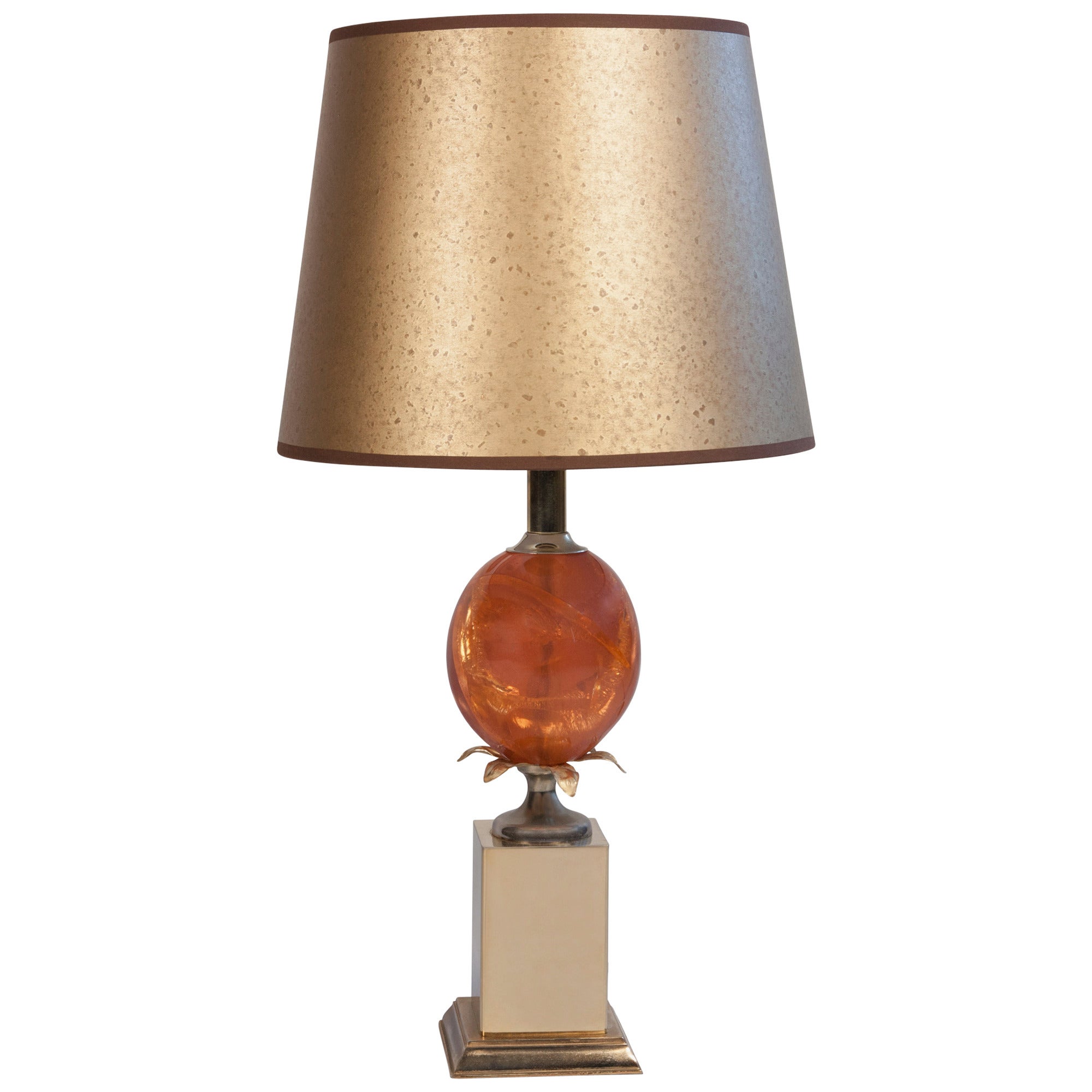 Fractured Resin Table Lamp, French, 1970s For Sale