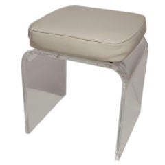 Lucite Waterfall Form Swivel Bench