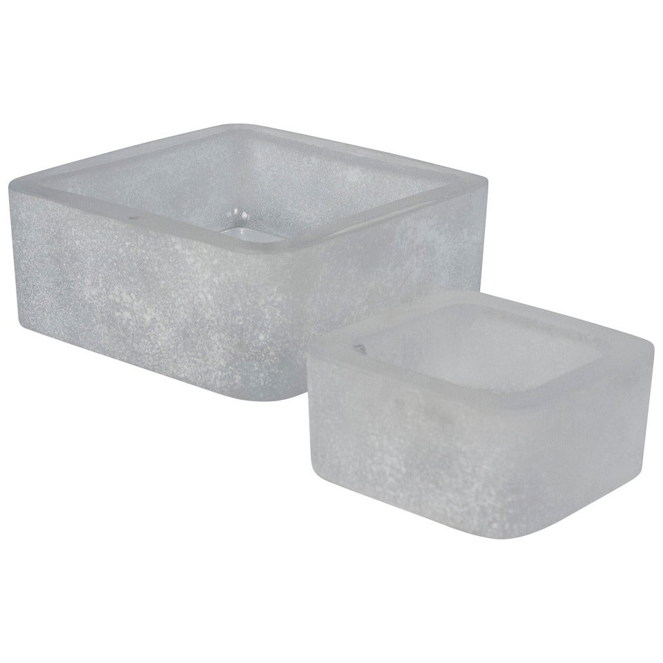 Frosted Glass Dishes by Seguso