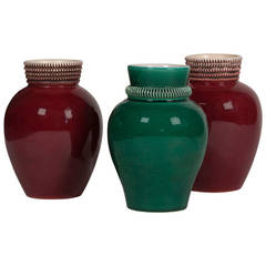 Three Ceramic Vases by Pol Chambost
