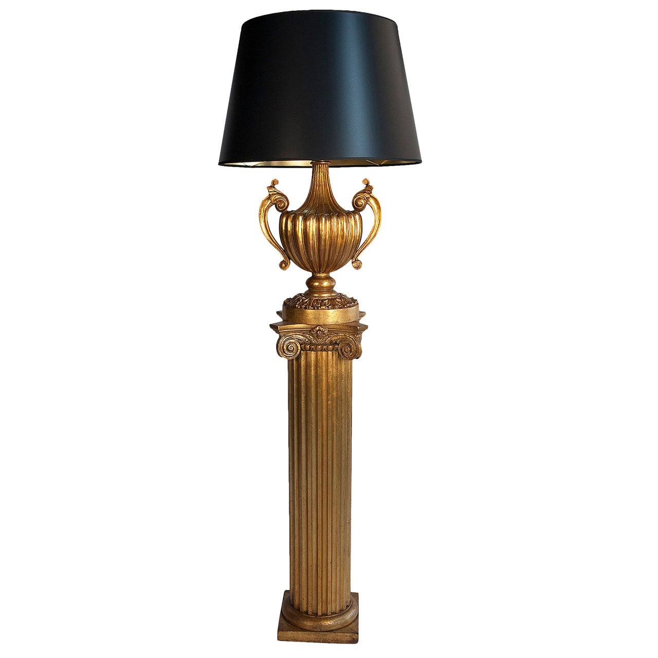 Gilt Column Floor Lamp