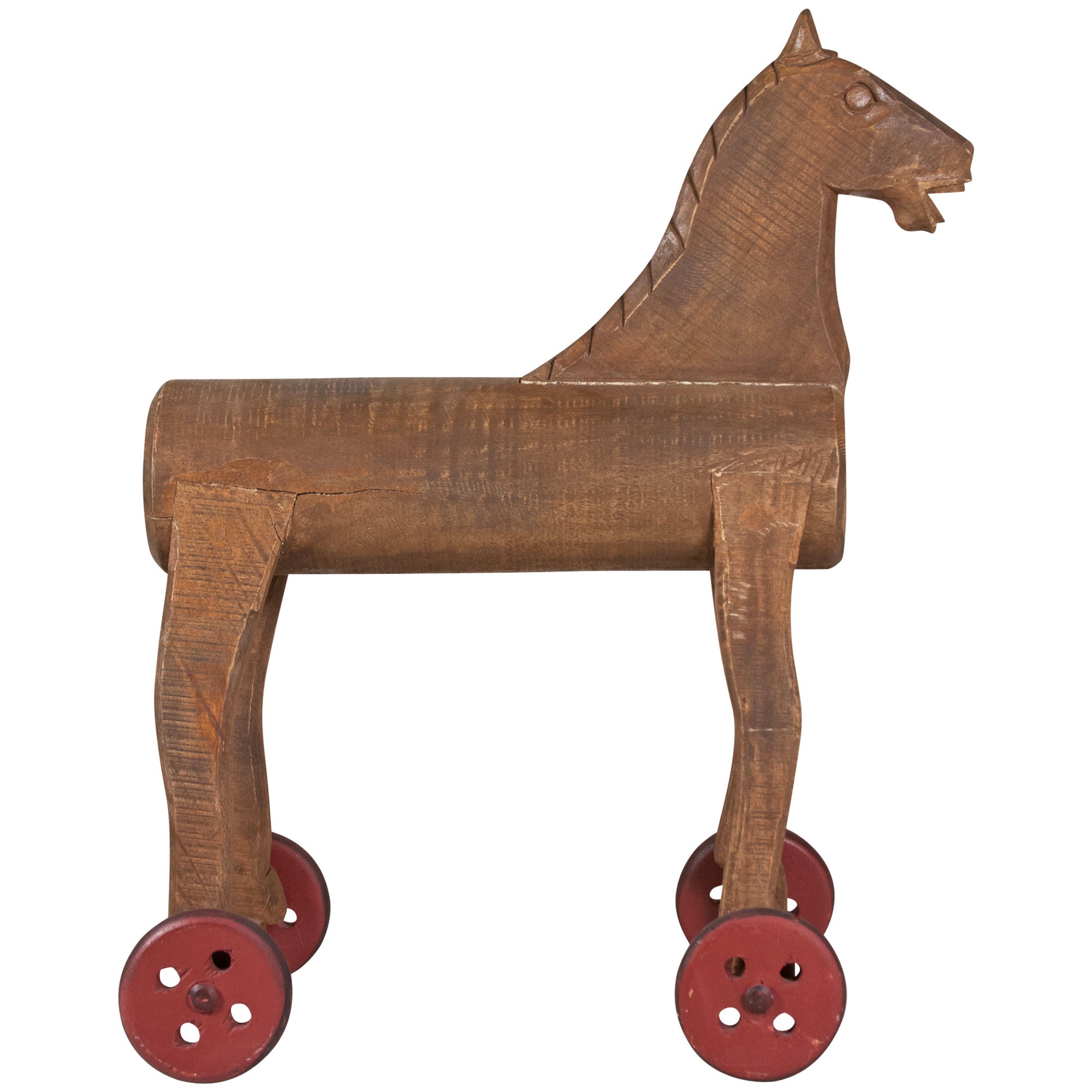 Early American Wooden Horse For Sale