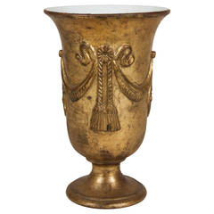 Golden Ceramic Italian Vase, 1950s Golden Ceramic Italian Vase, 1950s