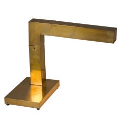 Adjustable Pivoting Square Brass Desk Lamp