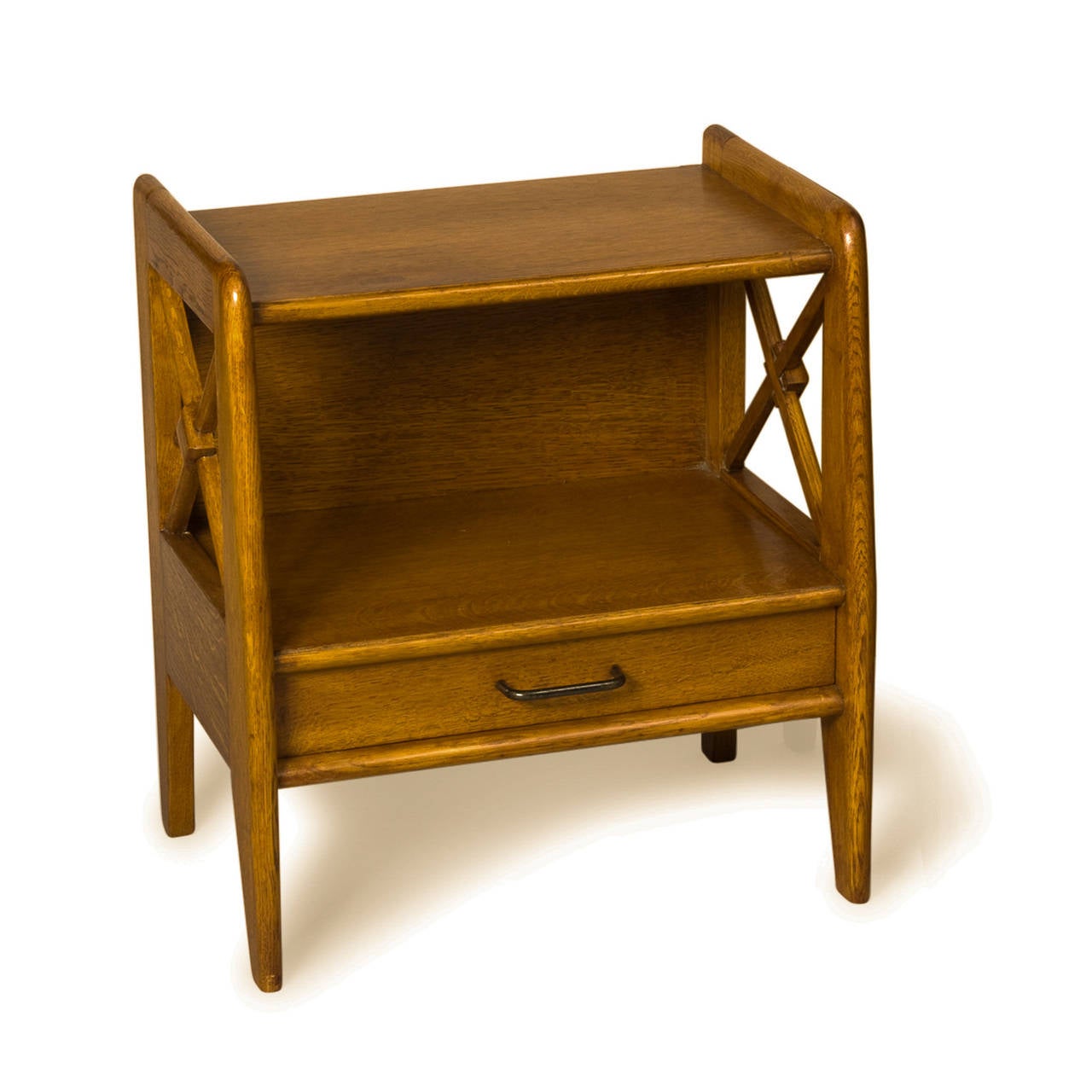 1950s French Oak Bedside Tables In Excellent Condition In Brooklyn, NY
