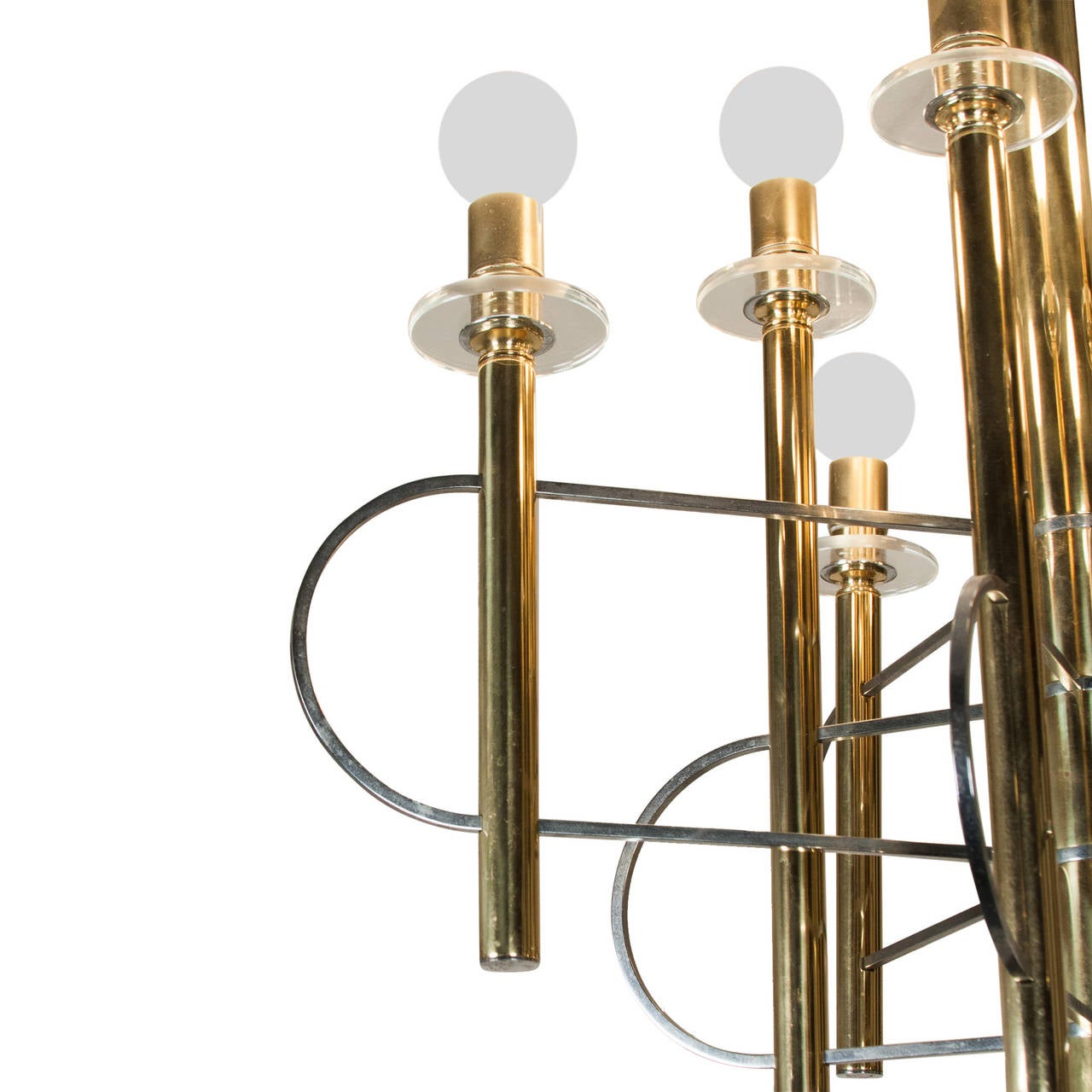 Brass Sciolari Looped Chandelier, Italian 1960s