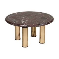 Marble Top Circular End Table