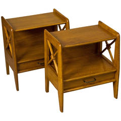 1950s French Oak Bedside Tables