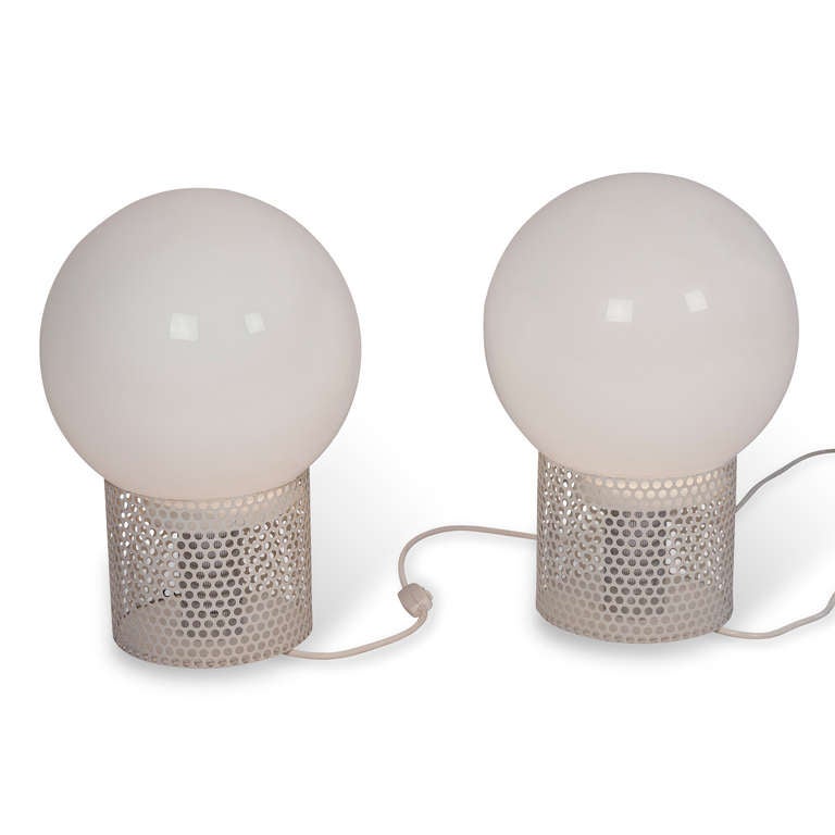 Globe Lamps by Michel Boyer, Pair In Good Condition In Brooklyn, NY