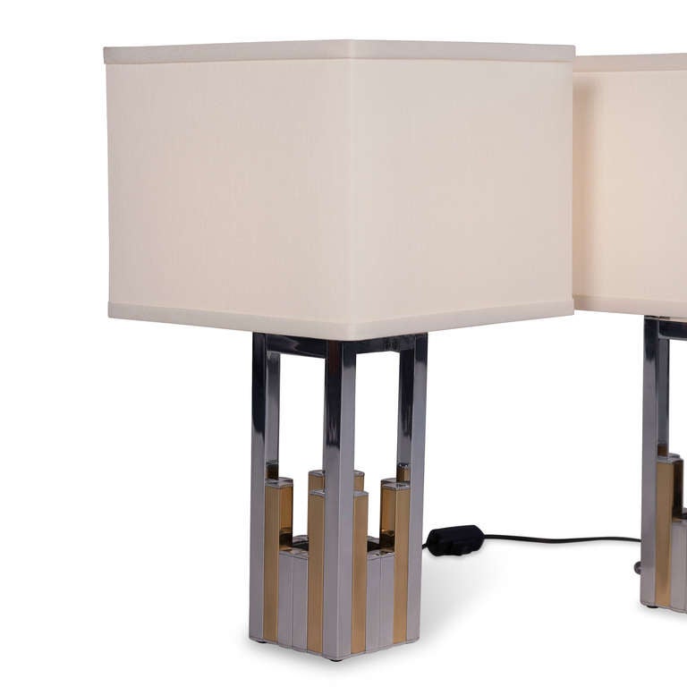 Italian Pair of Lamps by Willy Rizzo for Lumica
