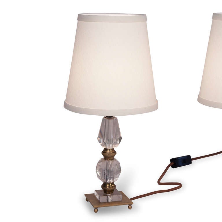 Crystal Boudoir/Table Lamps, Pair 1