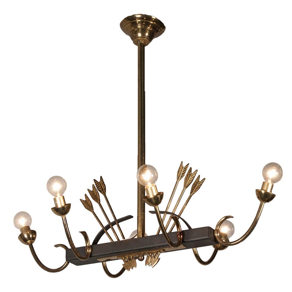 Arrow Pierced Six Light Chandelier